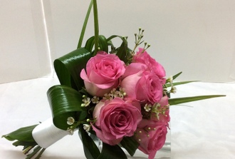 bouquet romantique en roses roses